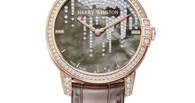 Новинка от Harry Winston: часы в золоте с бриллиантами на циферблате